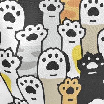 Cute Cat Paw Raising Hands Lightweight Cotton Poplin