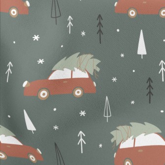 Transporting Christmas Tree Tr Lightweight Cotton Poplin