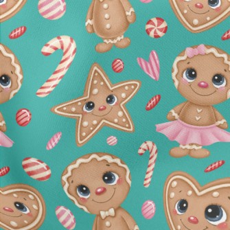 Christmas Magic Gingerbread Gi Lightweight Cotton Poplin