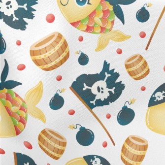 Pirate Colorful Fish Lightweight Cotton Poplin