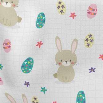 Easter Egg Bunny Lightweight Cotton Poplin