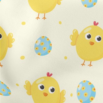 Cute Chicks And Eggs Lightweight Cotton Poplin