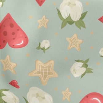 Love Flowers Stars Lightweight Cotton Poplin