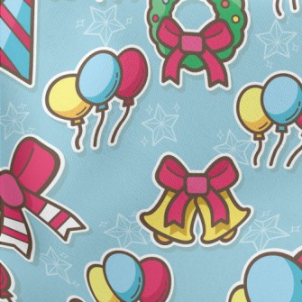 Christmas Balloon Party Lightweight Cotton Poplin