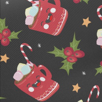 Smiling Marshmallow Cocoa Midweight Cotton Poplin