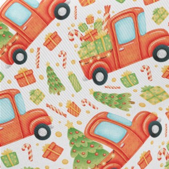Merry Christmas Tree Transport Midweight Cotton Poplin