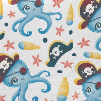 One-eyed Pirate Octopus Midweight Cotton Poplin