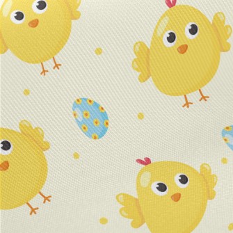 Cute Chicks And Eggs Midweight Cotton Poplin