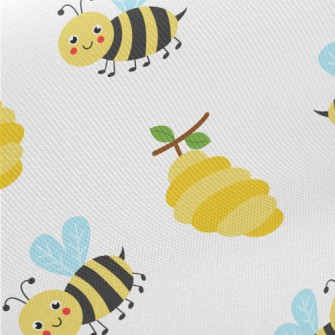 Honeycomb And Little Bees Midweight Cotton Poplin