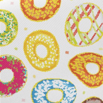 Brightly Frosted Donuts Midweight Cotton Poplin
