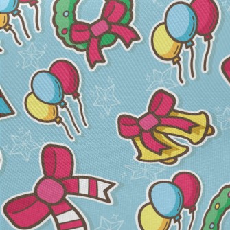 Christmas Balloon Party Midweight Cotton Poplin