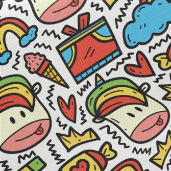 Unicorn Sneaks Snacks Midweight Cotton Poplin