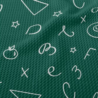 Text, Apple, Star, Geometric P Birdseye Piqué