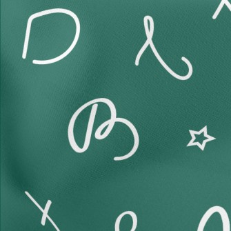 Text, Apple, Star, Geometric P Lightweight Cotton Poplin