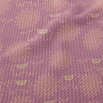 Hand Drawn Thai Elephant Birdseye Piqué