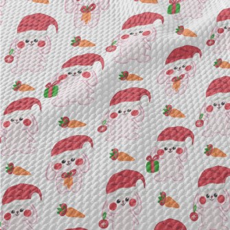 Pink Bunny Christmas Birdseye Piqué