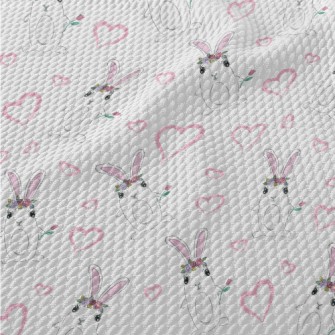 Rabbit With Flower Crown Birdseye Piqué