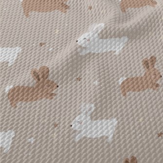 Happy Cute Rabbit Birdseye Piqué