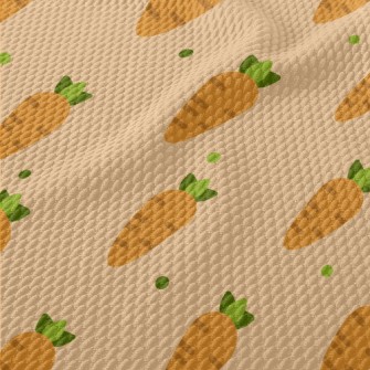 Cute Carrot Pattern Birdseye Piqué