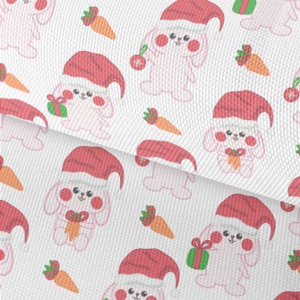 Pink Bunny Christmas Waterproof Oxford