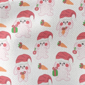 Pink Bunny Christmas Waterproof Canvas