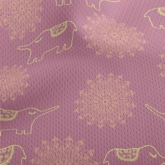 Hand Drawn Thai Elephant Athletic Mesh Flat Back