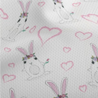 Rabbit With Flower Crown Athletic Mesh Flat Back