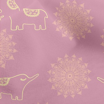 Hand Drawn Thai Elephant Micro Fleece