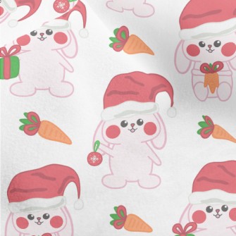 Pink Bunny Christmas Micro Fleece