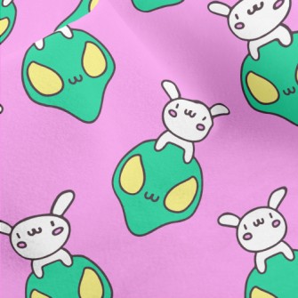 Alien And Cute Rabbit Micro Fleece