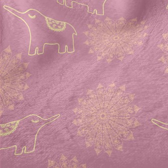 Hand Drawn Thai Elephant Minky