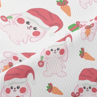 Pink Bunny Christmas Piqué