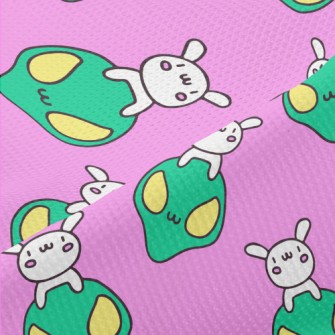 Alien And Cute Rabbit Piqué