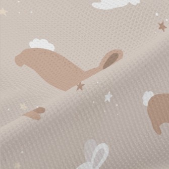 Happy Cute Rabbit Piqué