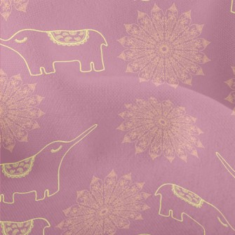 Hand Drawn Thai Elephant Lightweight Performance Linen