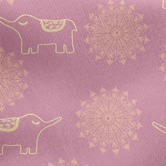 Hand Drawn Thai Elephant Jersey Backed Fleece