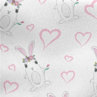 Rabbit With Flower Crown Jersey Backed Fleece