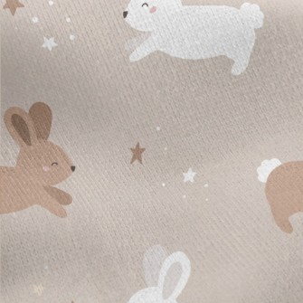 Happy Cute Rabbit Jersey Backed Fleece