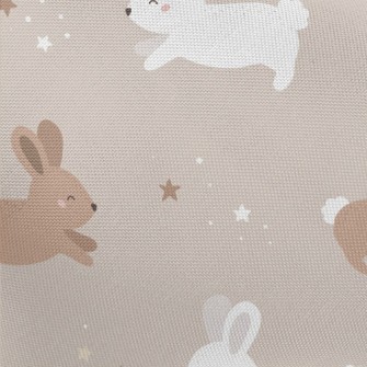 Happy Cute Rabbit Pongee