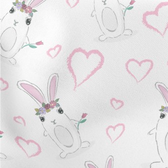 Rabbit With Flower Crown Lightweight Cotton Poplin
