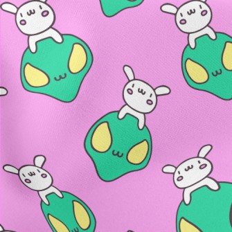 Alien And Cute Rabbit Lightweight Cotton Poplin