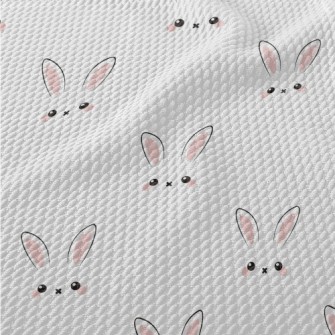 Cute Rabbit Expression Birdseye Piqué