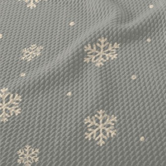 Cartoon Winter Snowflakes Birdseye Piqué