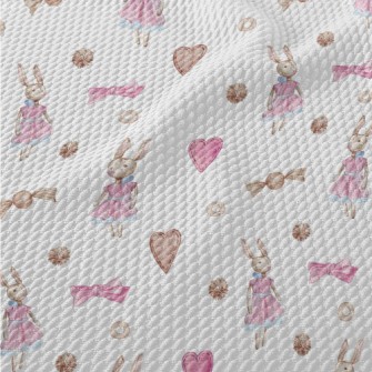 Hand-painted Elegant Rabbit Do Birdseye Piqué