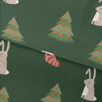 Hand Drawn Christmas Bunny Ill Waterproof Oxford