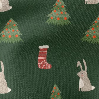 Hand Drawn Christmas Bunny Ill Waterproof Canvas