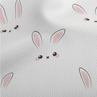 Cute Rabbit Expression Athletic Mesh Flat Back