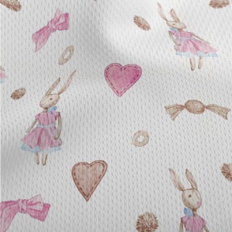Hand-painted Elegant Rabbit Do Athletic Mesh Flat Back