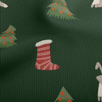 Hand Drawn Christmas Bunny Ill Athletic Mesh Flat Back