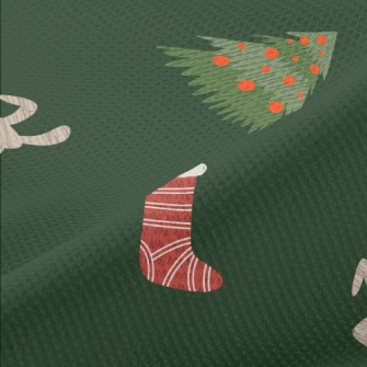 Hand Drawn Christmas Bunny Ill Piqué